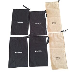 Lot of 6 Designer Drawstring‎ Dust Bags Chanel Gucci